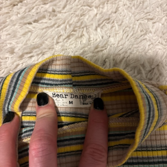 Bear Dance Yellow and Black Striped Long Sleeve Top - Picture 2 of 2